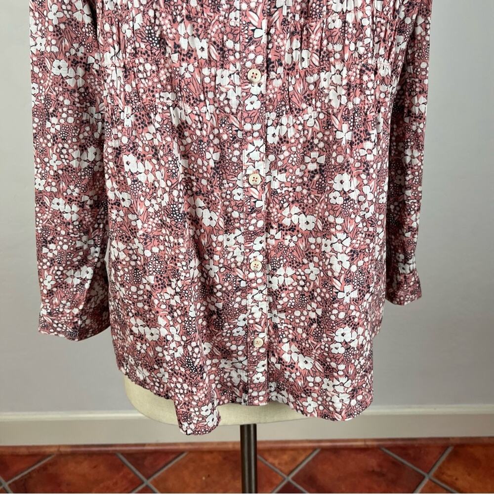 Anthropologie Pilcro The Sasha Smocked Boyfriend Buttondown Small - Picture 5 of 8